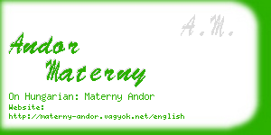andor materny business card